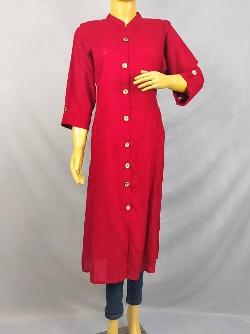 A-Line Maroon Kurti